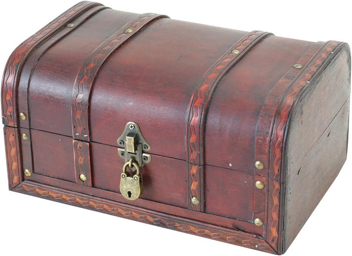 HMF 6401-130 Schatztruhe aus Holz mit Schloss | 30 x 20 x 15 cm | Klein | Spanien 30 cm, Spanien, 30