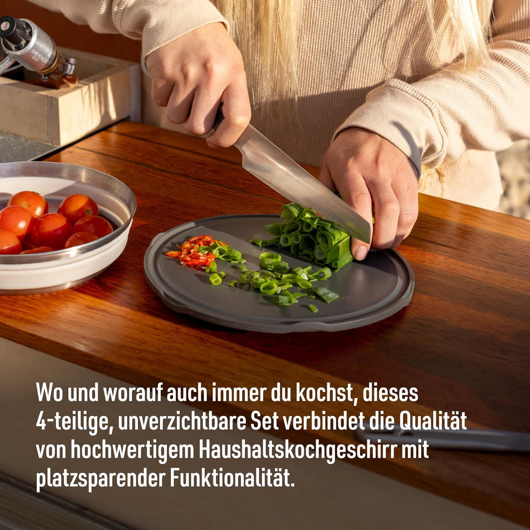SEA TO SUMMIT - Detour Essentials Camp Kitchen Kit - 2 bis 4 Personen, 4-teilig - Faltbarer Topf 5L