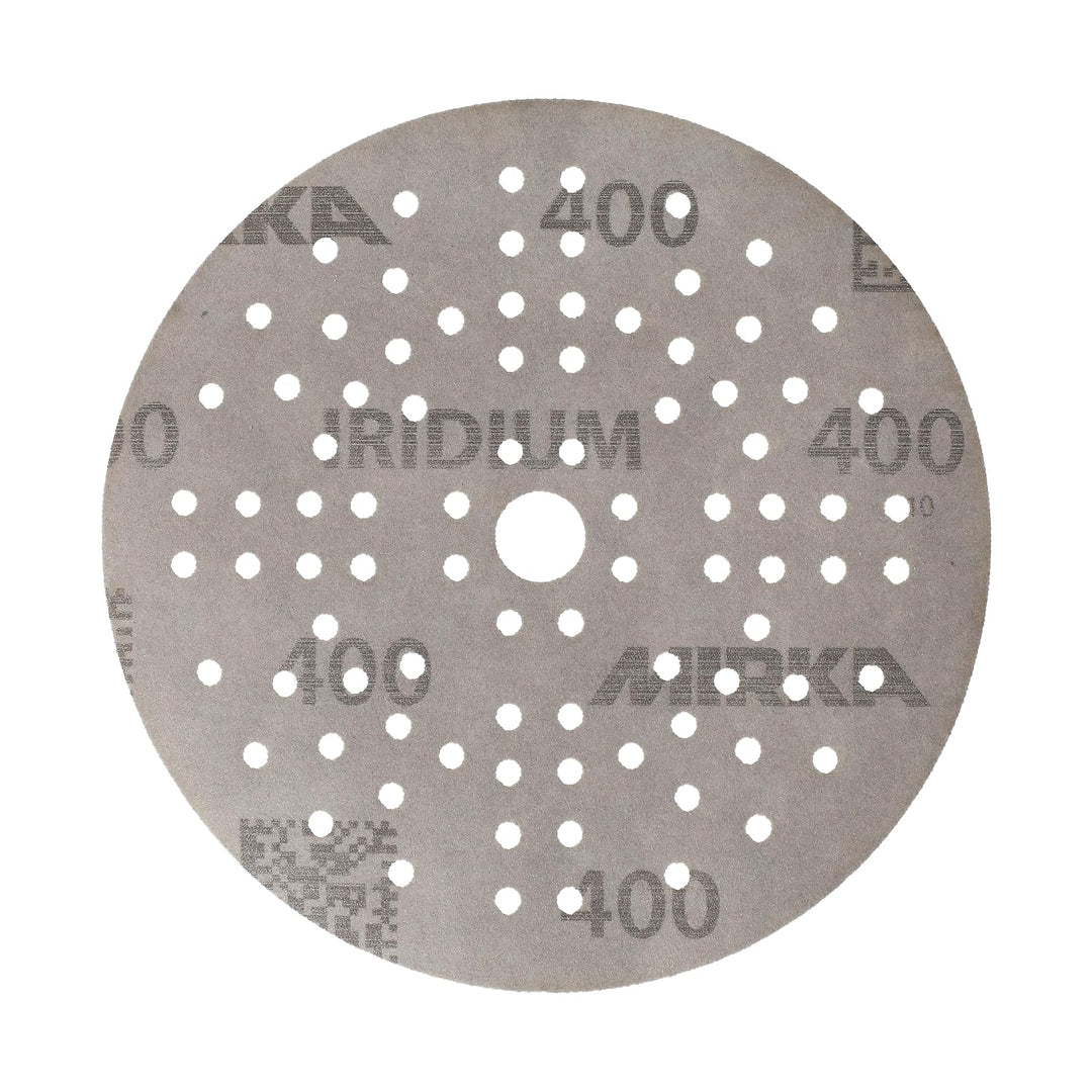 Mirka Schleifpapier Iridium Ø 125 mm Klett 89-Loch Korn 400 100 Stk | Premium Schleifpapier Korn 400