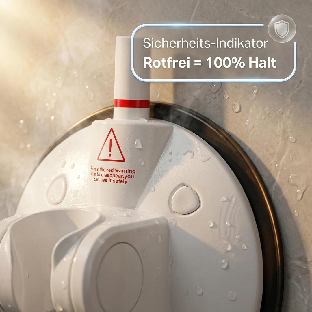 MagicBox Duschkopfhalterung Saugnapf mit Farbindikator, Duschhalterung ohne Bohren 85° Verstellwinke