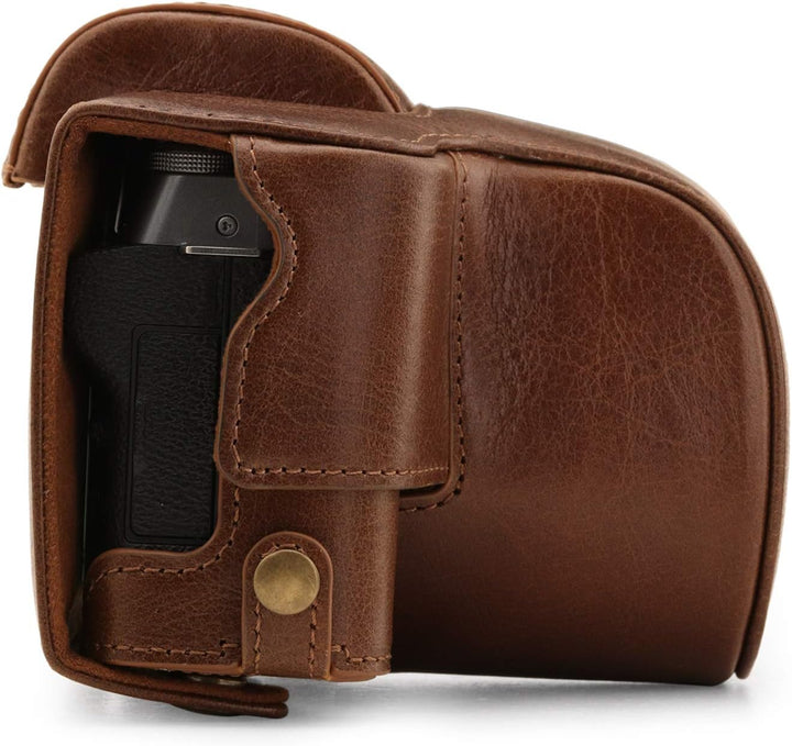 MegaGear Ever Ready MG1884 Kameratasche aus Echtleder, kompatibel mit Fujifilm X-T200 (XC15-45 mm),