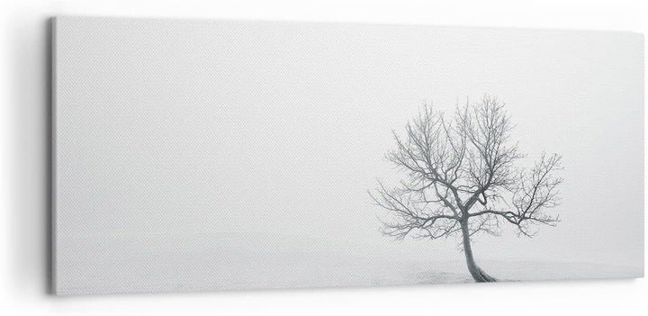 Wandbilder Dekoration Wohnzimmer Baum Feld Natur Panorama Bilder auf Leinwand 120x50cm Leinwandbild