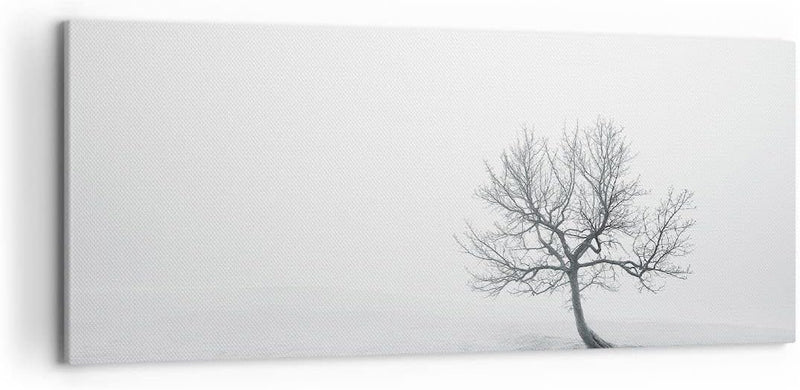 Wandbilder Dekoration Wohnzimmer Baum Feld Natur Panorama Bilder auf Leinwand 120x50cm Leinwandbild