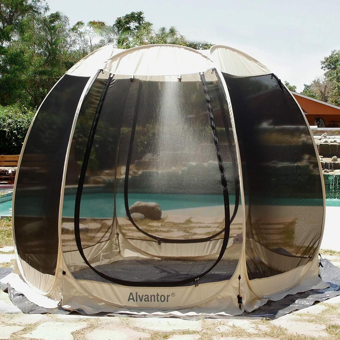 Alvantor Strapazierfähige Plane, wasserdicht, 3 x 3 m, Bodenanhänger mit rostiger Öse, wetterbeständ