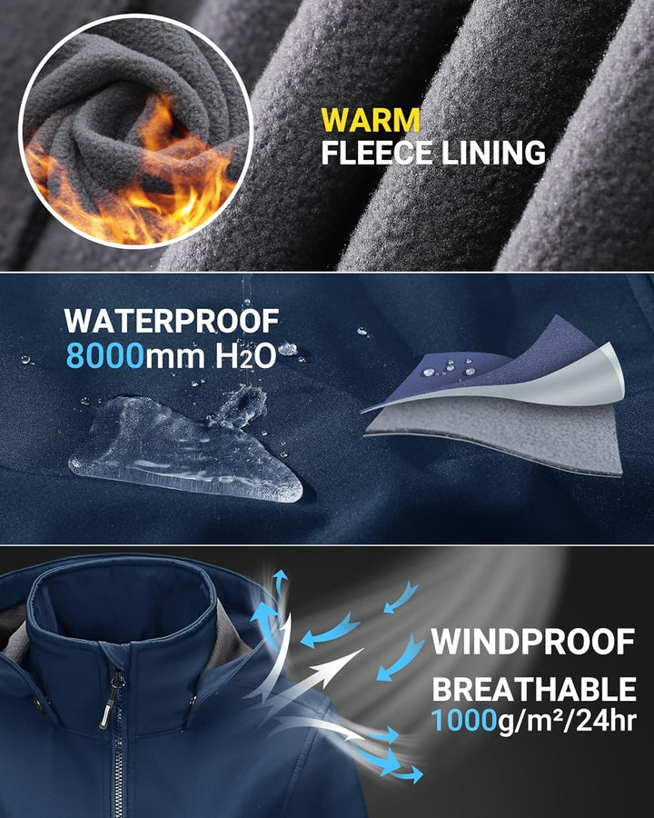 Outdoor Ventures Damen Softshelljacke Kurze Gefütterte Funktionsjacke Wasserdichte Übergangsjacke mi