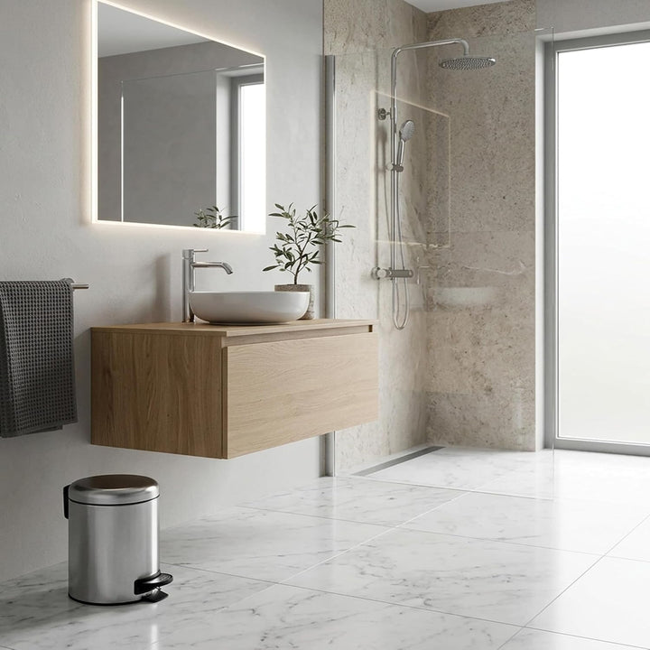 Gedy G-Potty Kosmetikeimer, satiniert, 3 l, Masse: 25,1 x 17,4 x 22,6 cm, aus Edelstahl und Polyprop