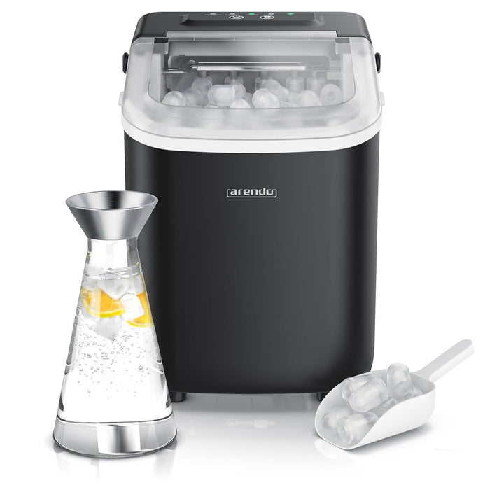 Arendo - Eiswürfelmaschine klein – max. 12 kg Eis pro Tag – 2 Grössen grosse Würfel und kleine Würfe