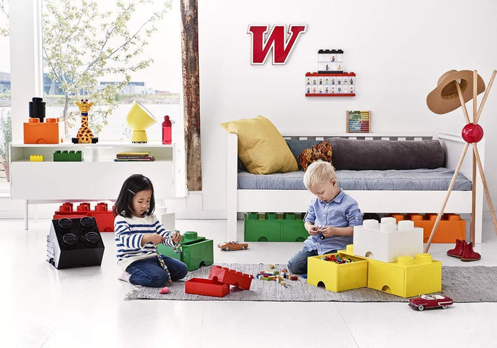 Room Copenhagen LEGO Aufbewahrungsstein 4 Noppen, stapelbar Aufbewahrungsbox, 5,7 l, Schwarz