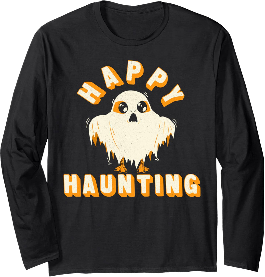Star Wars Porg Happy Haunting Halloween Poster Langarmshirt