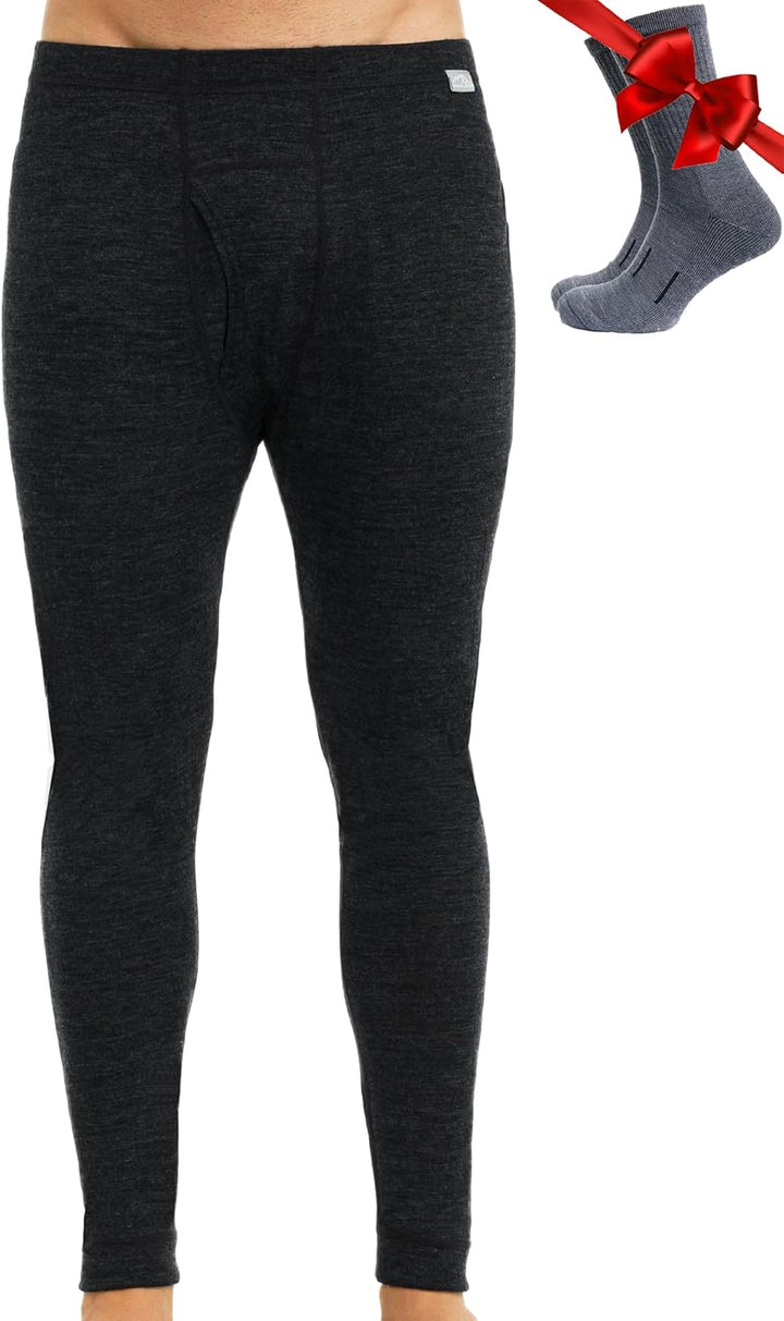 Merino Unterwäsche Herren - Lange Unterhosen Herren Merino Thermounterwäsche + Wollsocken S 165gsm L