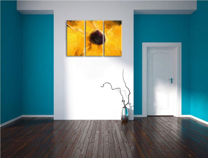 schöne Thunbergie NewArt 3-Teiler Leinwandbild 120x80 Bild auf Leinwand, XXL riesige Bilder fertig g