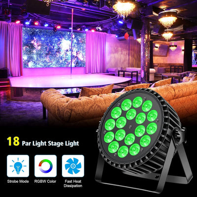 DELIBANG LED Par Scheinwerfer 200W 18 LED Bühnenlicht Strahler Discolicht Partylicht,8CH Par LED Lic