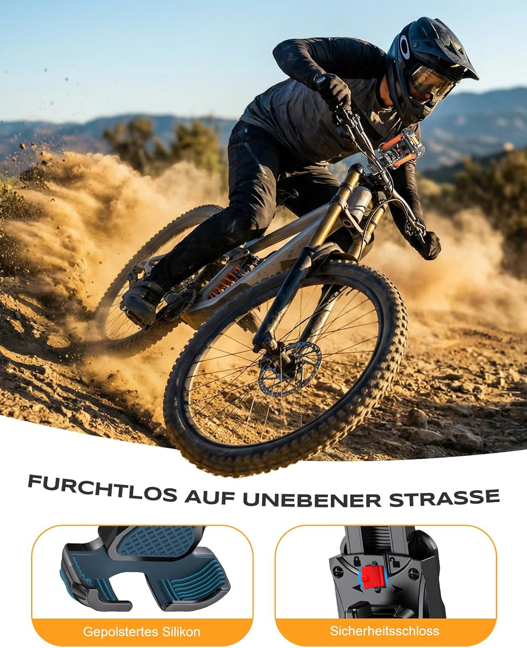Babacom Handyhalterung Motorrad [1s Auto-Sperre] [360° Anti-Shake] Handyhalterung Fahrrad Lenker für