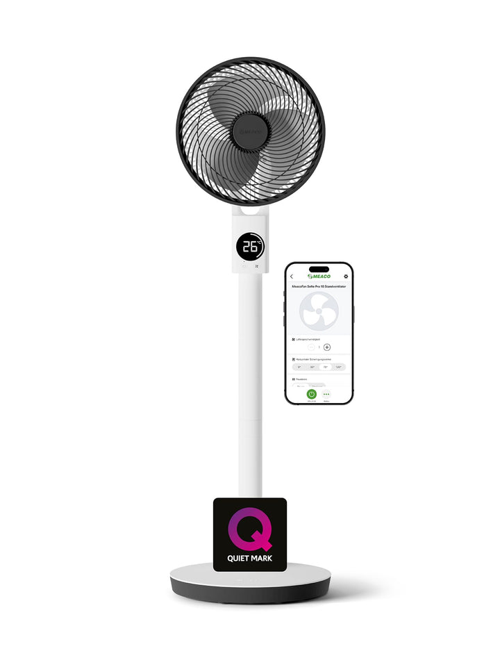 MEACO MeacoFan Sefte® 10 Pro Standventilator – kabellos mit Akku, bis zu 40 Std. Laufzeit, leise 25