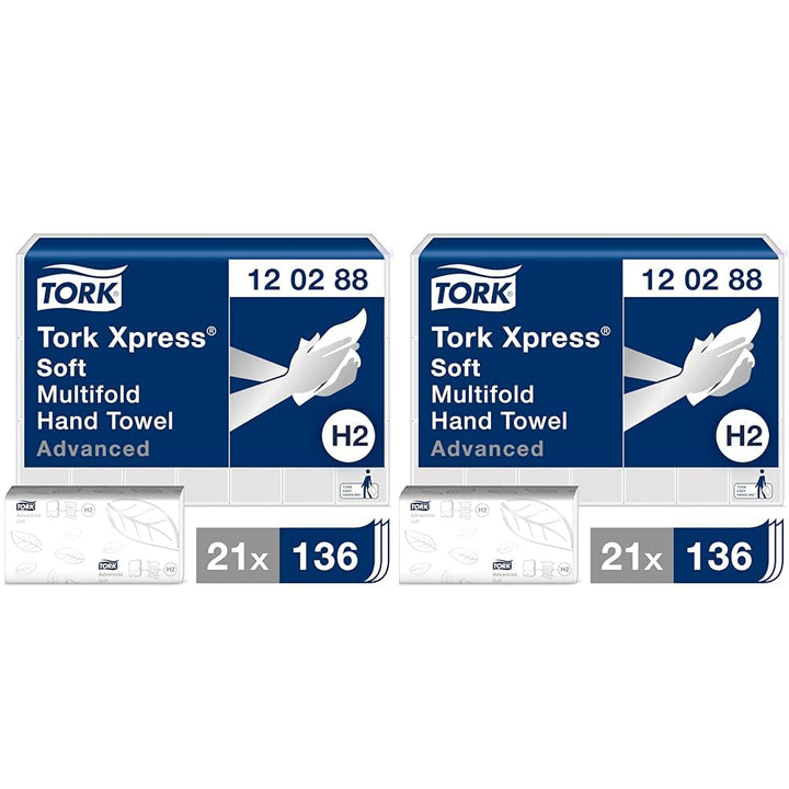 Tork Xpress weiche Multifold Papierhandtücher 120288 - H2 Advanced nachhaltige Falthandtücher für Ha