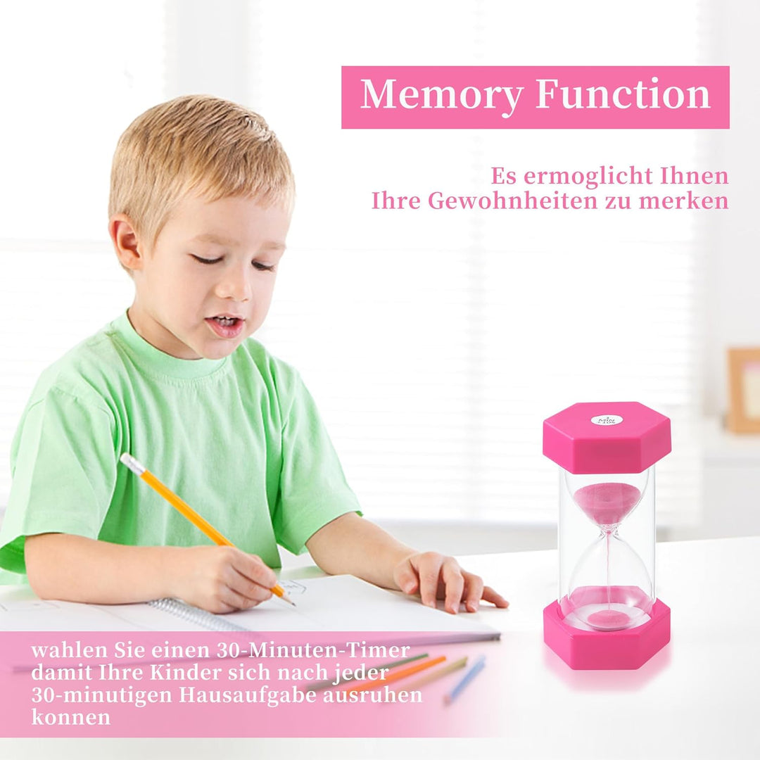 6 Stück Bunter Sanduhren für Kinder, Buntes Sanduhren Set 1/3/5/10/15/30 Minuten, Zeitmesser Sanduhr