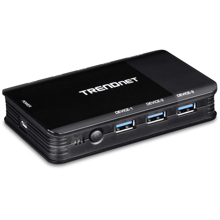 TRENDnet TK-U404 4-Port USB 3.1 Sharing Switch, 4 x USB 3.1 für Computer, 4 x USB 3.1 für Geräte, Wi