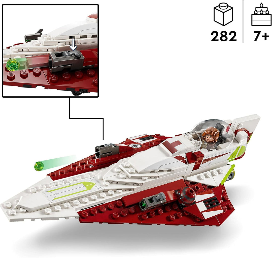 LEGO Star Wars Obi-Wan Kenobis Jedi Starfighter, Spielzeug zum Bauen mit Taun We & Star Wars Clone T