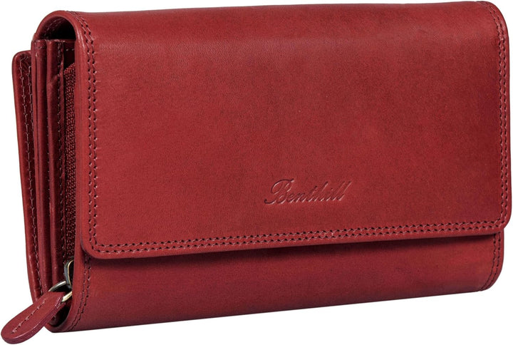 Benthill Damen Portemonnaie XXL mit RFID-Schutz | Echt-Leder Damen Geldbörse Gross | Grosse Vintage