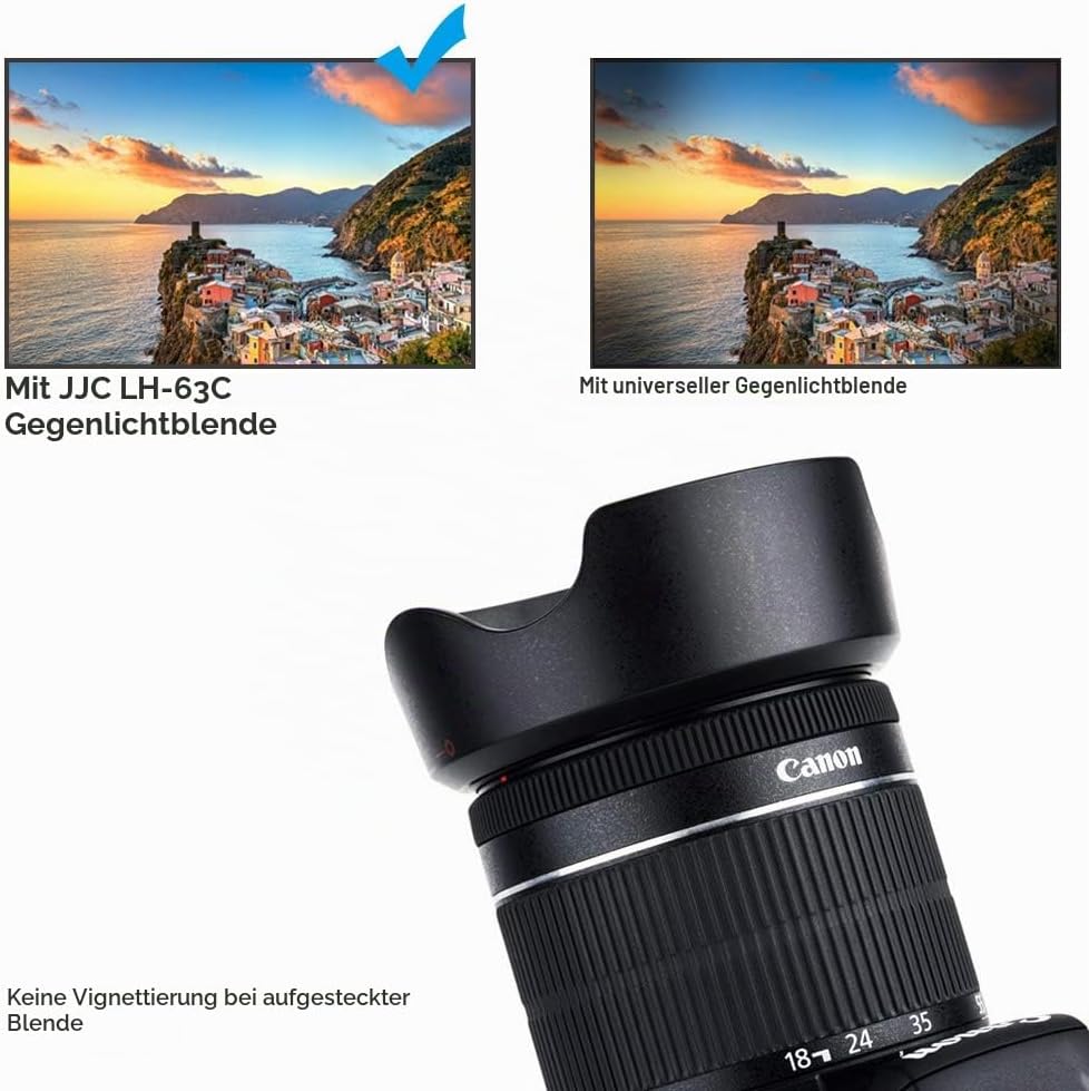EW63C Bajonett Gegenlichtblende mit UV-Filter Passend für Canon RF-S 14-30mm F4-6.3 on EOS R50 V Cam