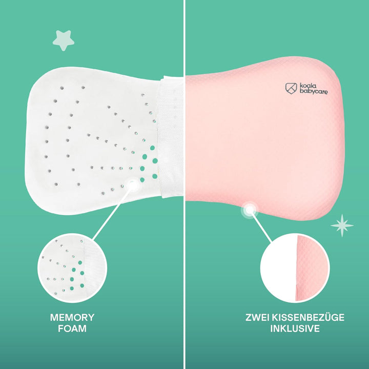 KOALA BABYCARE Babykissen Plagiozephalie bis 36 Monaten, abnehmbar für das Kinderbettchen. Hilft bei