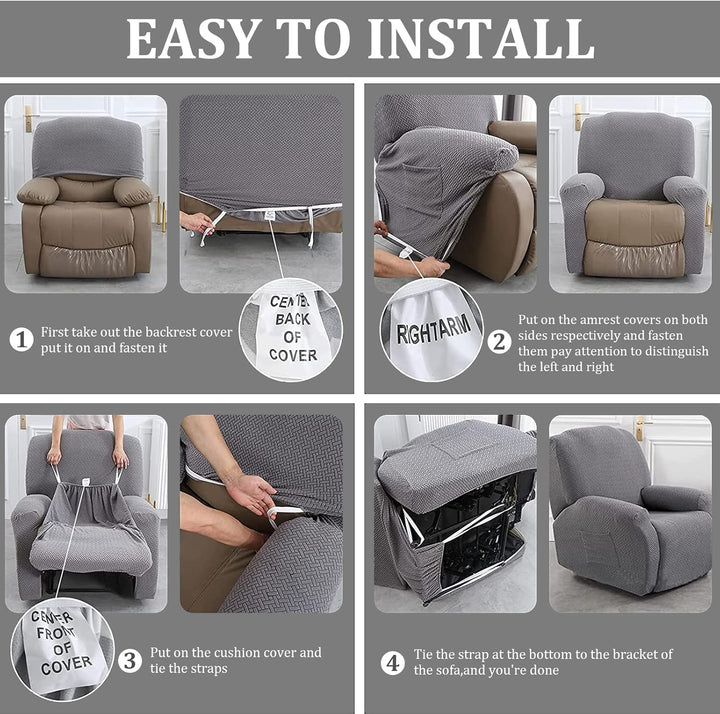 Relax-Sesselbezug, universal, 1-Sitzer mit Taschen, elastisch, waschbar, abnehmbar, Bezüge für Sesse