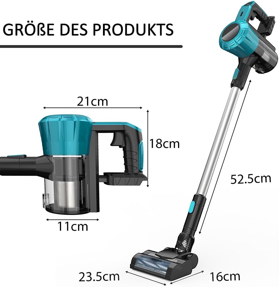 Akku Staubsauger 30000Pa,für Makita 18V Akku,Staubsauger Kabellos mit 0.6L Staubbehälter,LED Beleuch