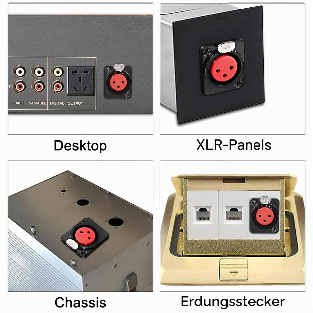 XMSJSIY D-Typ XLR Buchse Panel Mount auf XLR Stecker Pass durch Kabel, 3-Pin Mic Feed/Pass Thru Conv