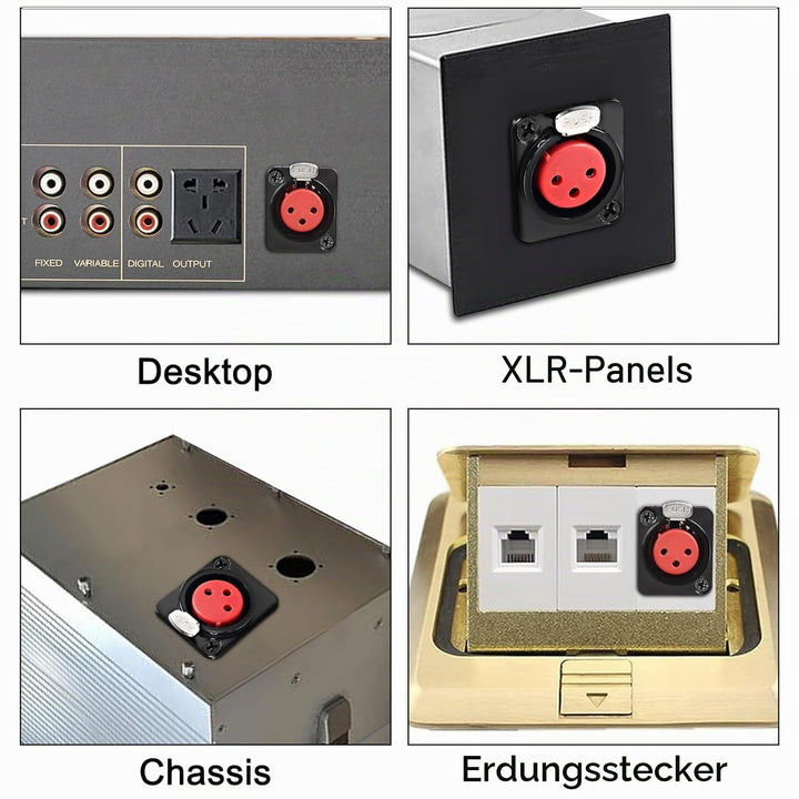 XMSJSIY D-Typ XLR Buchse Panel Mount auf XLR Stecker Pass durch Kabel, 3-Pin Mic Feed/Pass Thru Conv