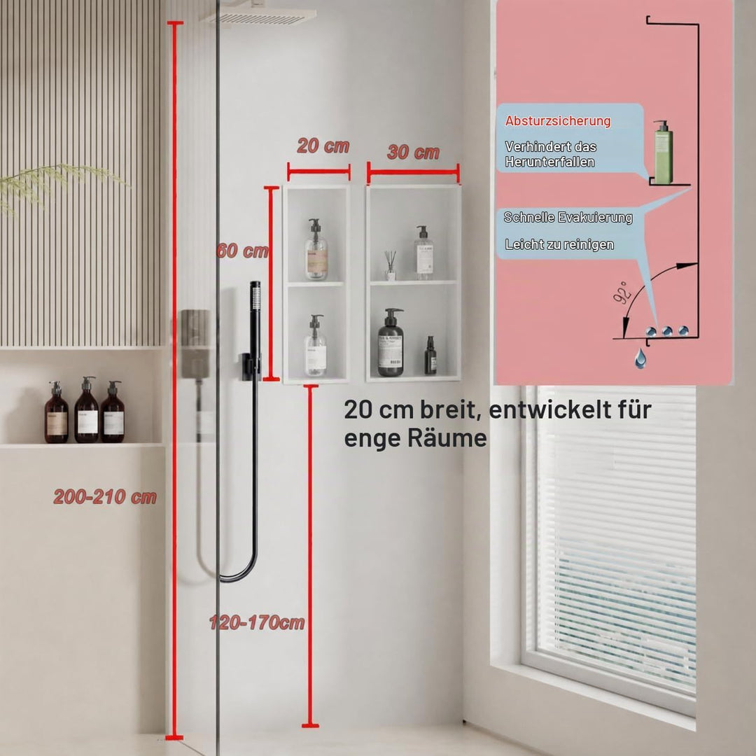 Edelstahl Wandnische dusche zur Aufbewahrung Duschablage Unterputz,Einbaunische Wand Eingebaut,Dusch
