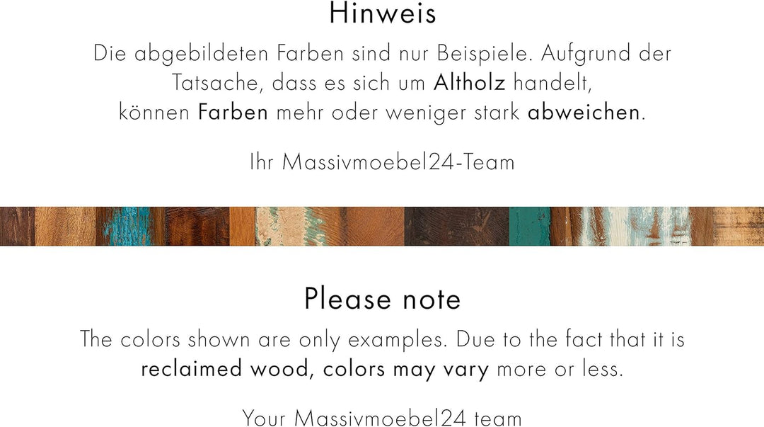 MASSIVMOEBEL24.DE | FREEZY Rollcontainer aus Massivholz #43 | Altholz - Mehrfarbig, lackiert | Indus