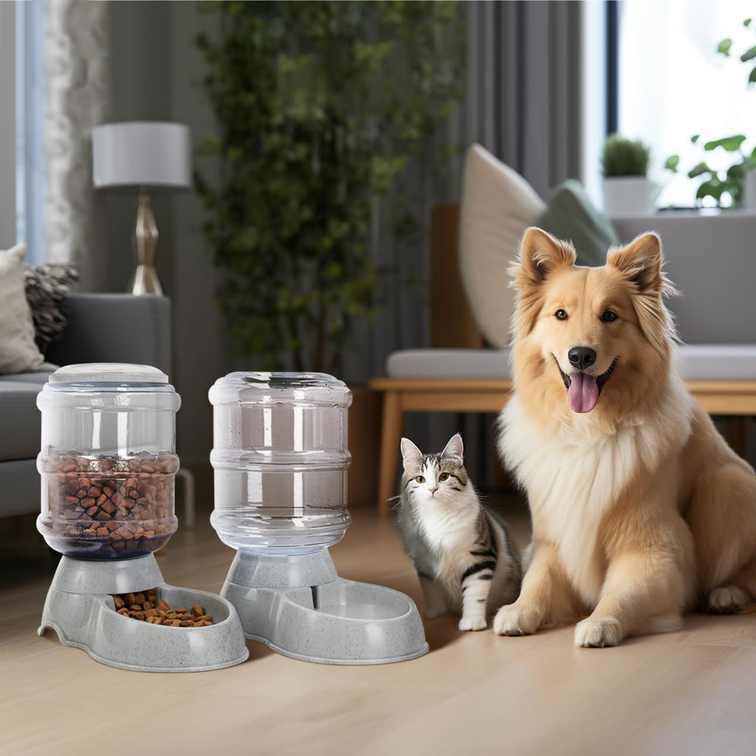 Navaris Futterspender und Wasserspender für Haustiere - Set zur Fütterung von Hund und Katze - Futte