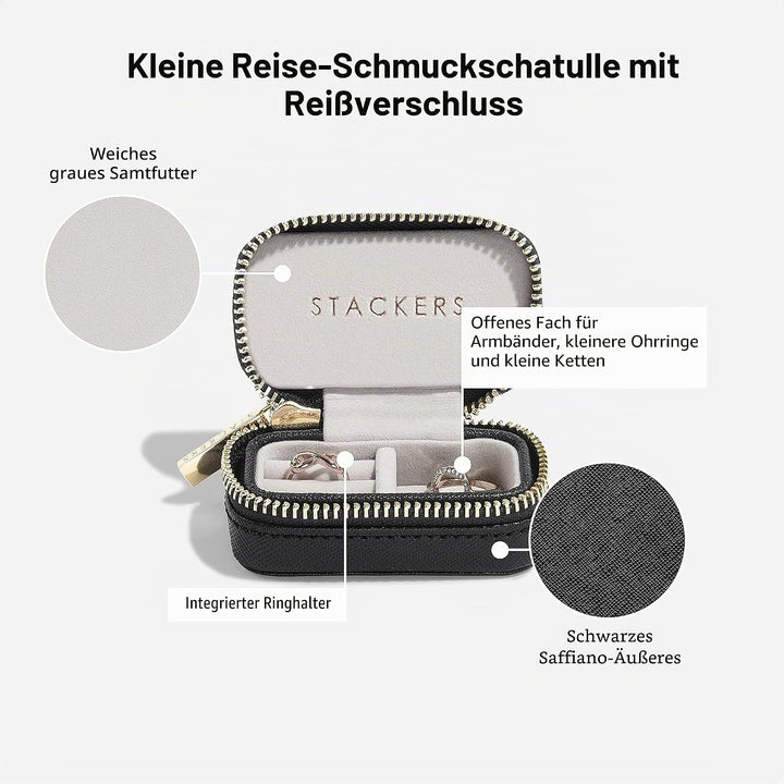 Stackers Schwarz Gross & Petite Reise Schmuckschatulle, Schwarz