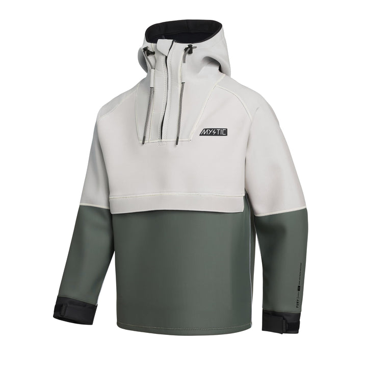 Mystic 2023 Fury Hoodie 3/2mm Neoprene Hoody - Dark Olive S Beige, S Beige