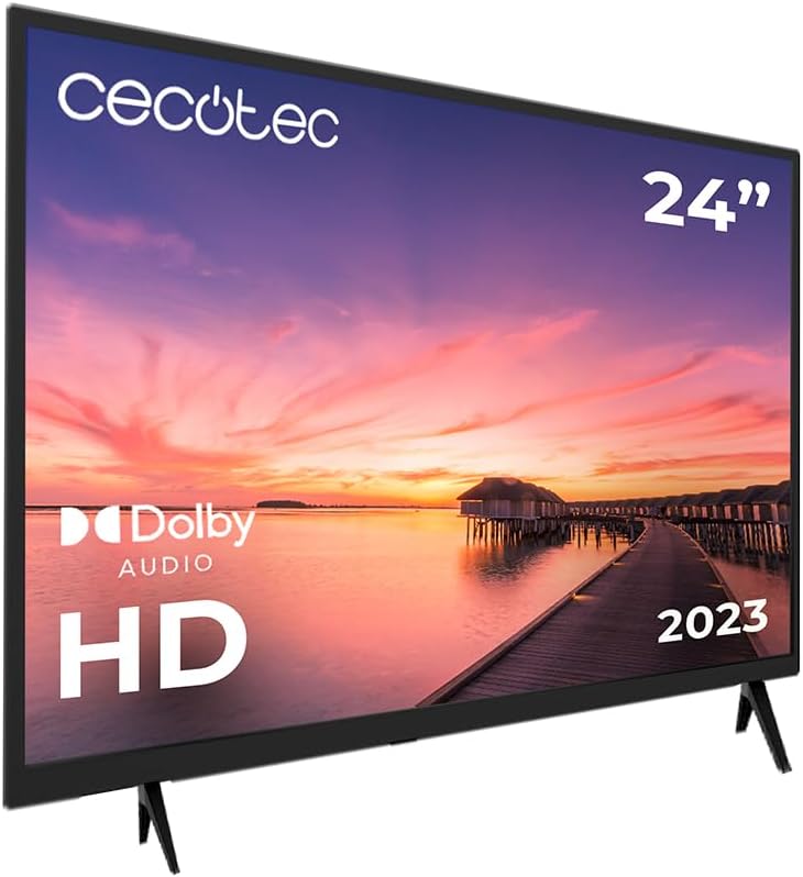 Cecotec TV 0 Series 24 Zoll, HD, Optimale Auflösung von Bildern und Videos, Dolby, HDMI/USB, Fernbed