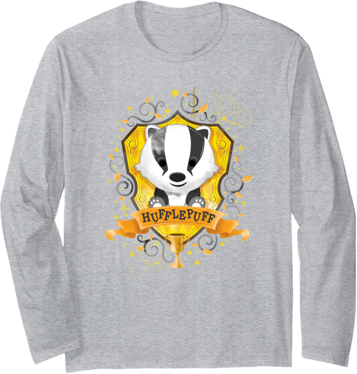 Harry Potter Watercolor Hufflepuff Crest Langarmshirt