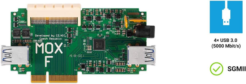 Turris MOX F (USB) Module | 4× USB 3.0 Port (up to 5 Gbps) for Connecting External Drives, TV Tuners