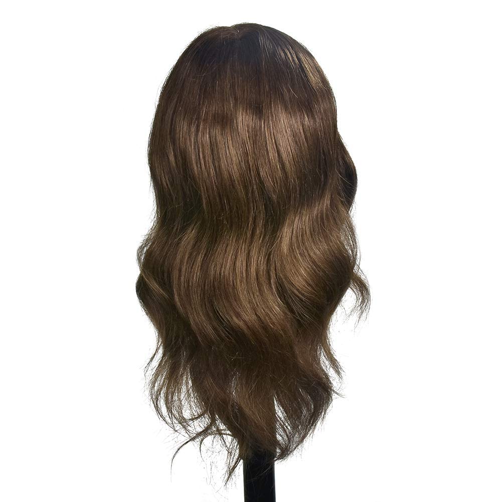 Frisier-Übungskopf, 100% Echthaar, 46 cm 100% Echthaar,mit Tischklemme, Puppenkopf; für Kosmetologie