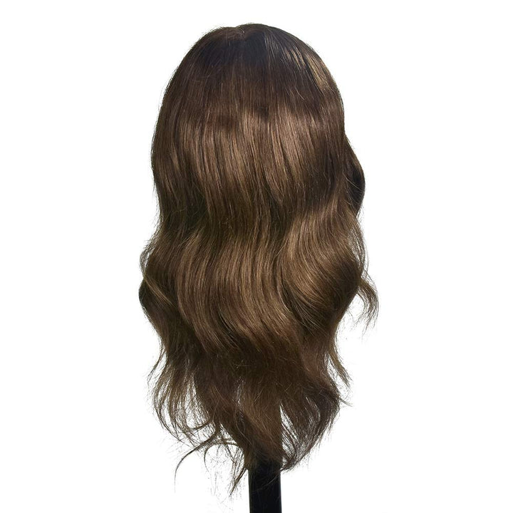 Frisier-Übungskopf, 100% Echthaar, 46 cm 100% Echthaar,mit Tischklemme, Puppenkopf; für Kosmetologie