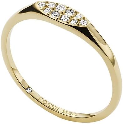 Fossil Damen Ring, All Stacked Up Gold-Tone Edelstahl Stapel Ring 3 Goldfarbe, 3 Goldfarbe