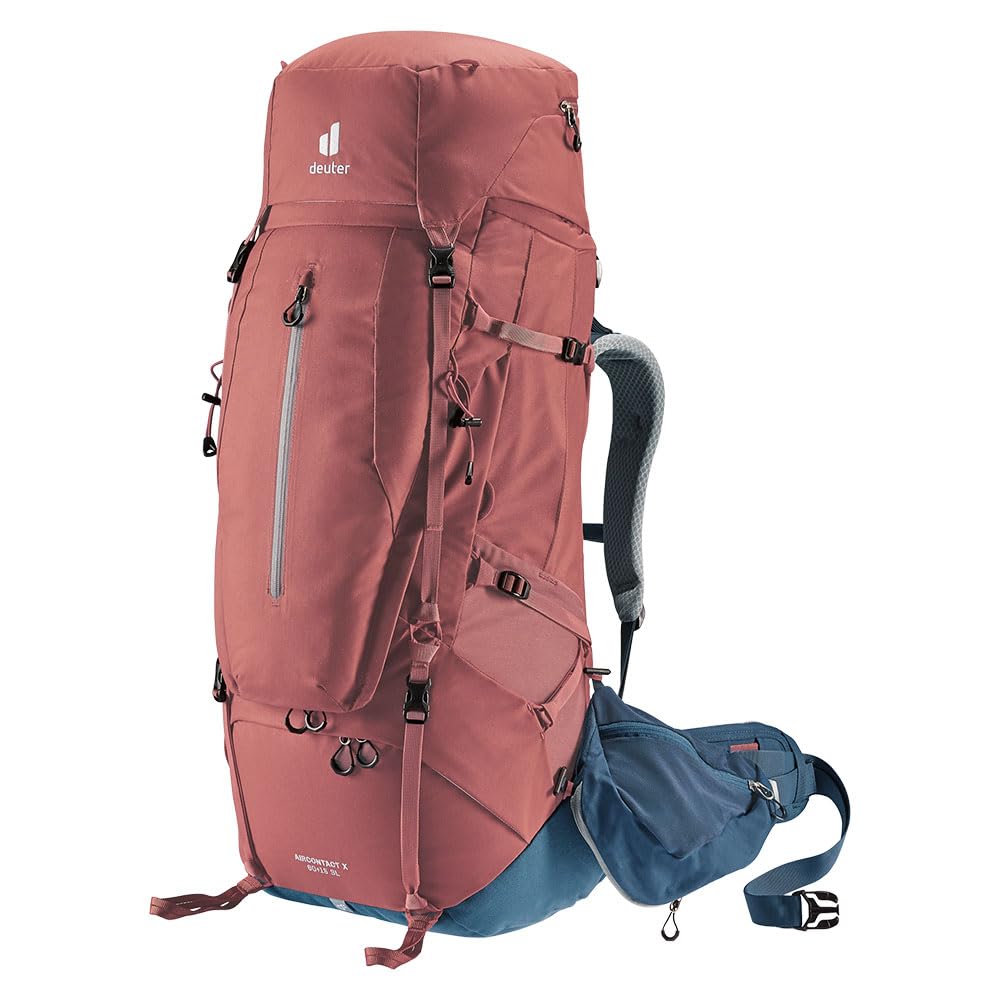 deuter Aircontact X 60+15 SL (Grösse S) Damen Trekkingrucksack, Redwood-ink