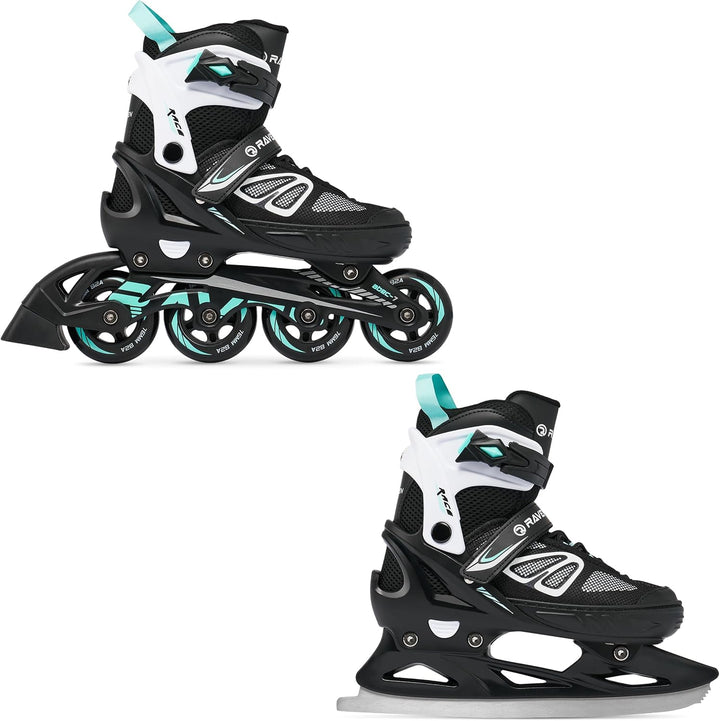 RAVEN Advance 2in1 Ice Skates Schlitt- und Inlineskates Inliner für Kinder und Erwachsene verstellba