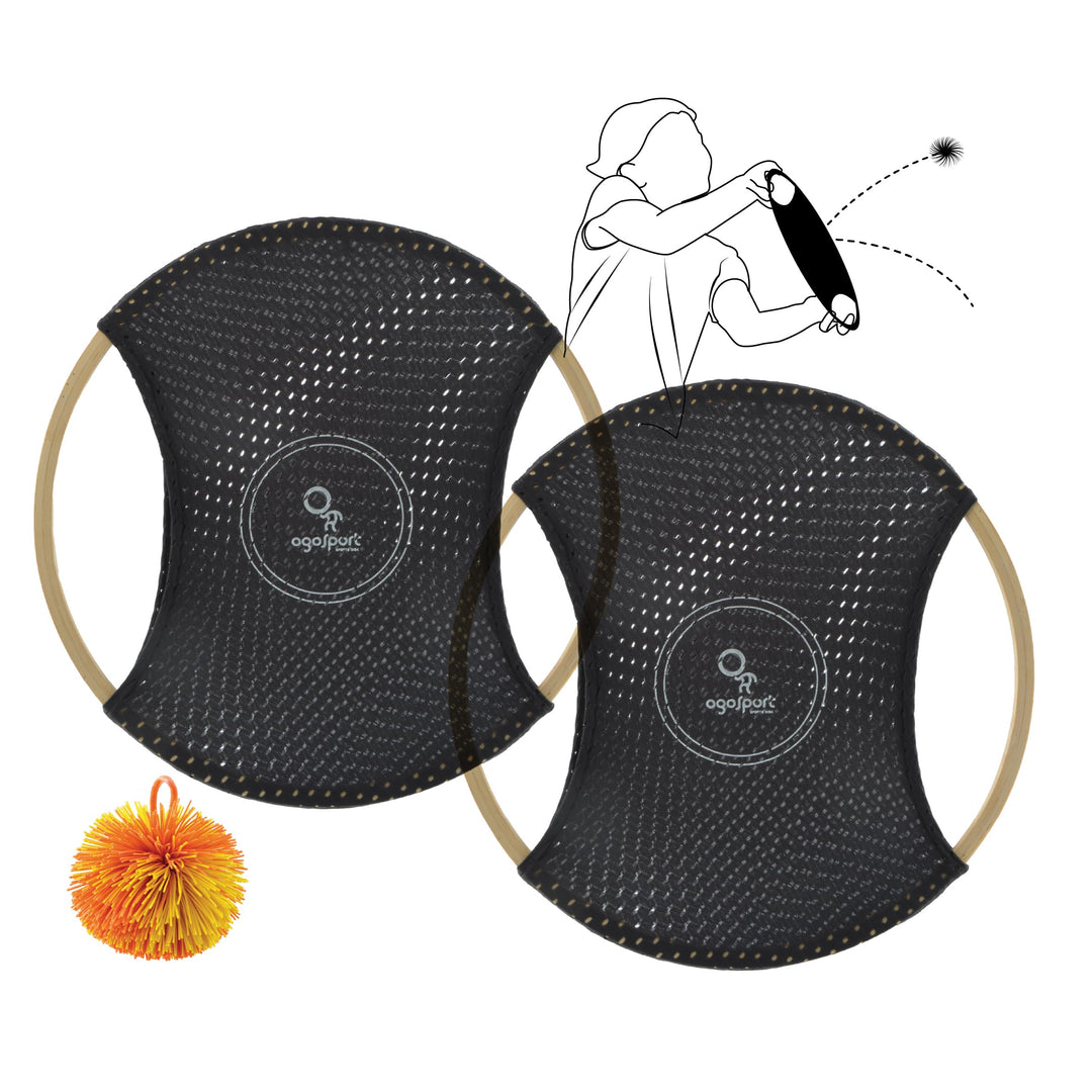 Schildkröt Ogo Sport Bamboo Set I 2 Ogo Scheiben aus FSC Bambus mit elastischem Netz und Wuschelball