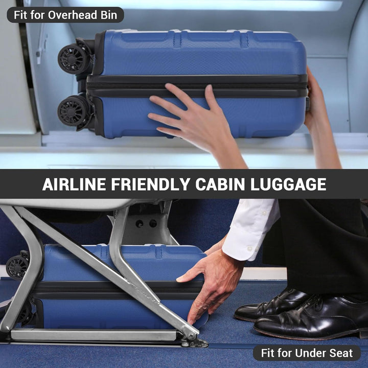 KONO Kleiner Koffer Handgepäck Hartschalenkoffer für Easyjet Handgepäck 45x36x20 cm, Leicht Reisekof