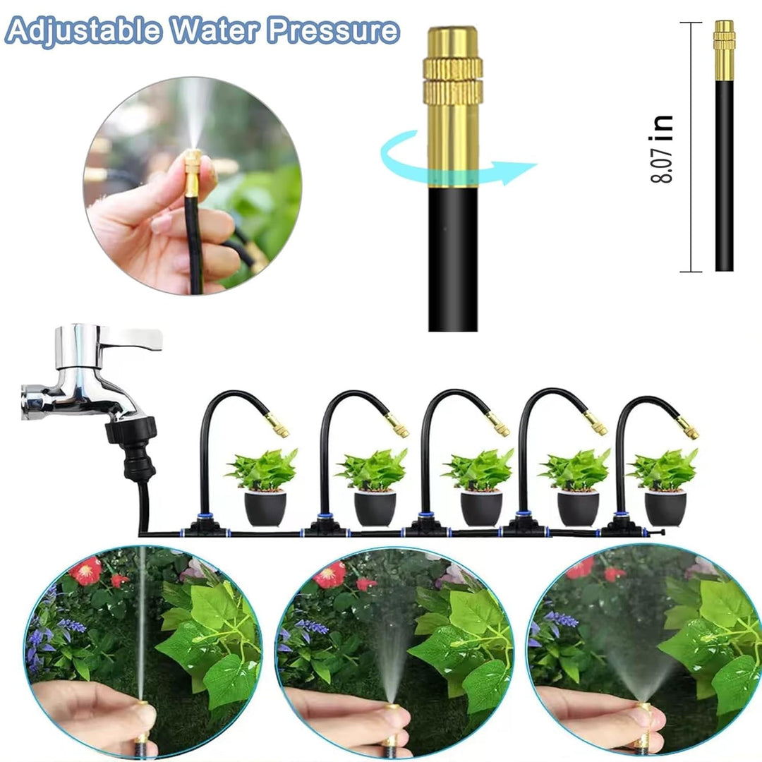 15M Bewässerungssystem Garten,360° Curved Wassernebel Nebelkühlsystem,Garten Bewässerung Kit,Sprühne