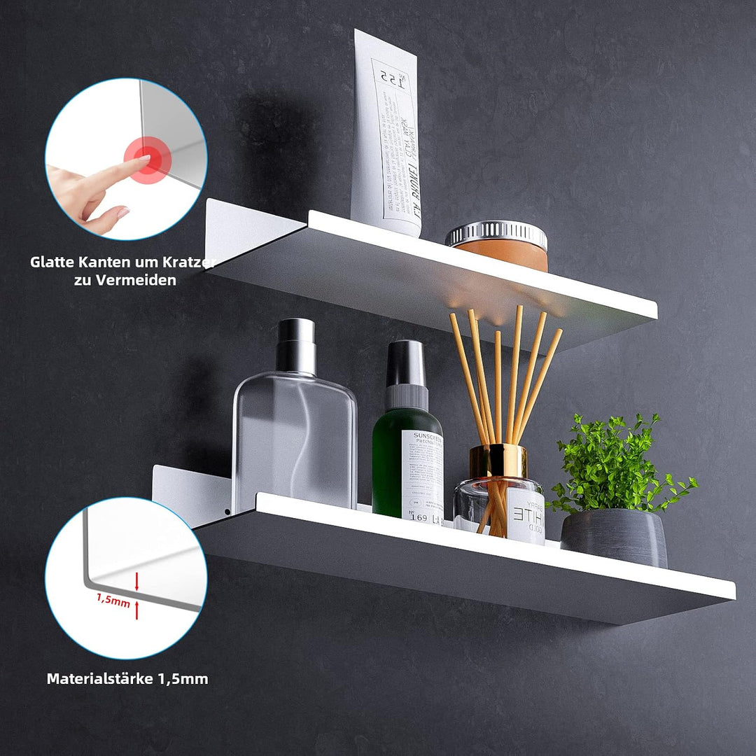 Duschablage Badezimmer Regal Ohne Bohren, 2er Set Badregal Duschkorb Ablagen Wandregal Duschregal Se
