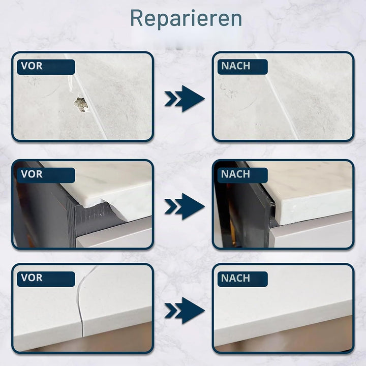 Fliesen Granit Marmor Reparatur-Set, Marmor Reparatur-Set (Farbabstimmung), Starkes und wasserdichte