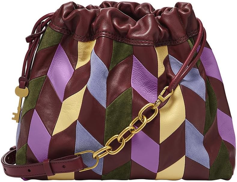 Fossil Damen Tasche Gigi Leder Patchwork Umhängetasche Multi, Multi