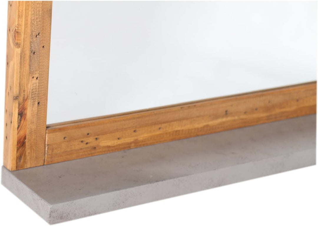 Woodkings® Spiegel 80x70cm Burnham Echtholz recycelte Pinie Natur rustikal Badspiegel mit Ablage in