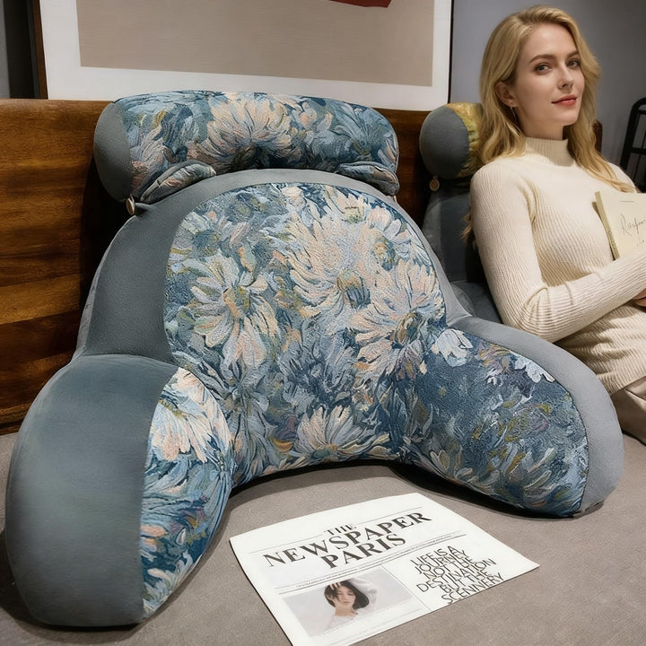 Rückenkissen für Bett und Sofa mit Armlehnen Ergonomisches Lesekissen Erwachsene Atmungsaktives Lese